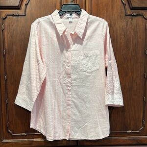 Pink Striped Button-Up Shirt